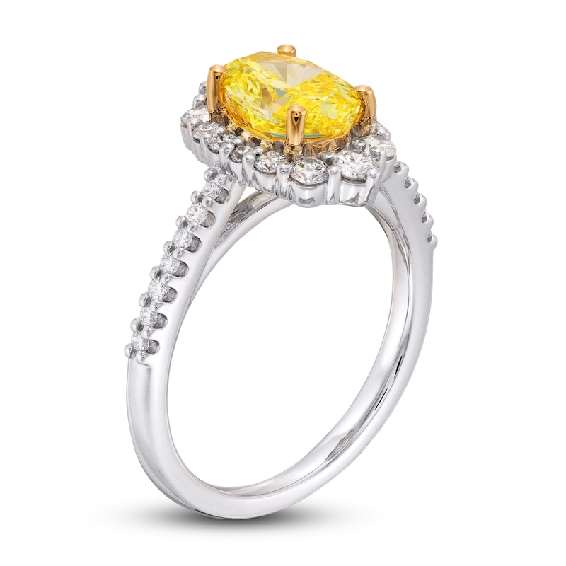 Main Image 2 of Yellow Lab-Grown Diamond Engagement Ring 2 ct tw Round 14K Two-Tone