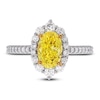 Thumbnail Image 3 of Yellow Lab-Grown Diamond Engagement Ring 2 ct tw Round 14K Two-Tone