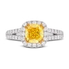 Thumbnail Image 2 of Yellow Lab-Created Diamond Engagement Ring 2 ct tw Round 14K Two-Tone
