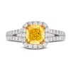 Thumbnail Image 3 of Yellow Lab-Grown Diamond Engagement Ring 2 ct tw Round 14K Two-Tone