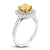 Thumbnail Image 2 of Yellow Lab-Grown Diamond Engagement Ring 1-1/2 ct tw Round 14K Two-Tone