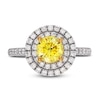 Thumbnail Image 3 of Yellow Lab-Grown Diamond Engagement Ring 1-1/2 ct tw Round 14K Two-Tone