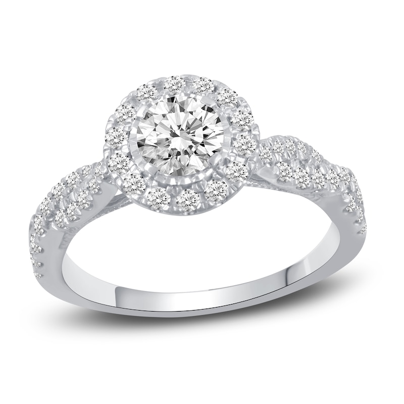 Main Image 1 of Diamond Engagement Ring 1 ct tw Round 14K White Gold