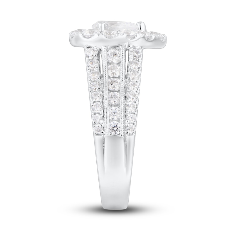 Main Image 2 of Diamond Engagement Ring 2-1/4 ct tw Pear-shaped/Round 14K White Gold