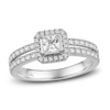 Thumbnail Image 1 of Diamond Engagement Ring 3/4 ct tw Princess/Round 14K White Gold