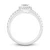 Thumbnail Image 4 of Diamond Engagement Ring 3/4 ct tw Princess/Round 14K White Gold