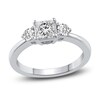 Thumbnail Image 1 of Diamond 3-Stone Engagement Ring 7/8 ct tw Princess/Round 14K White Gold