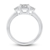 Thumbnail Image 4 of Diamond 3-Stone Engagement Ring 7/8 ct tw Princess/Round 14K White Gold
