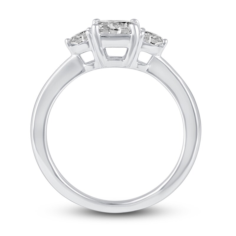 Main Image 4 of Diamond 3-Stone Engagement Ring 7/8 ct tw Princess/Round 14K White Gold