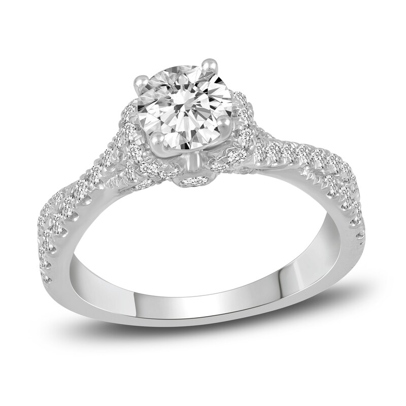 Main Image 1 of Diamond Engagement Ring 1-3/8 ct tw Round 14K White Gold