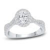 Thumbnail Image 1 of Diamond Engagement Ring 1 ct tw Oval/Round 14K White Gold
