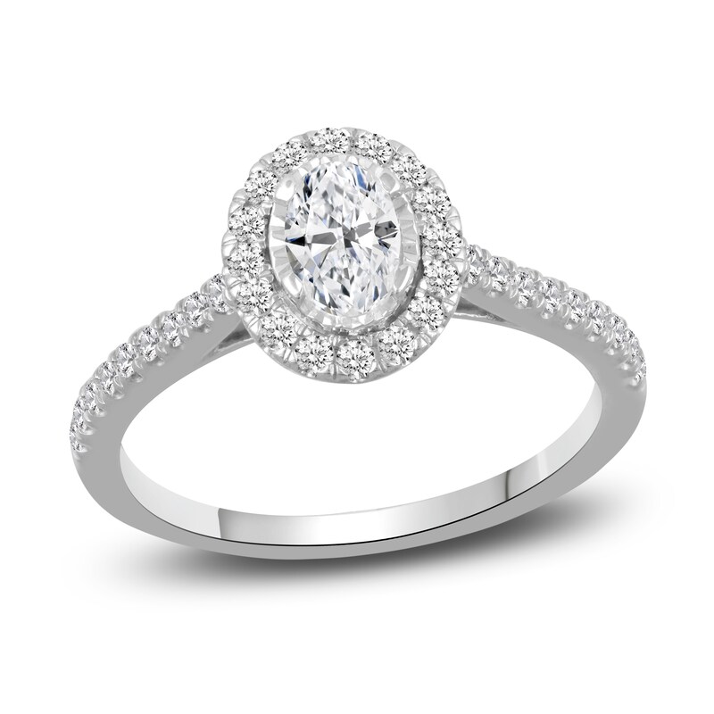 Main Image 1 of Diamond Engagement Ring 5/8 ct tw Ova/Round 14K White Gold