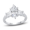 Thumbnail Image 1 of Diamond 3-Stone Engagement Ring 1-3/4 ct tw Marquise/Baguette 14K White Gold