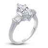 Thumbnail Image 2 of Diamond 3-Stone Engagement Ring 1-3/4 ct tw Marquise/Baguette 14K White Gold