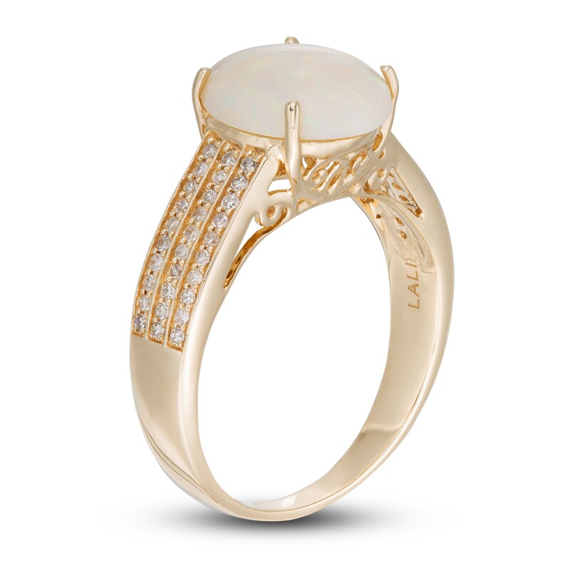 Main Image 2 of LALI Jewels Natural Opal Engagement Ring 1/4 ct tw Diamonds 14K Yellow Gold