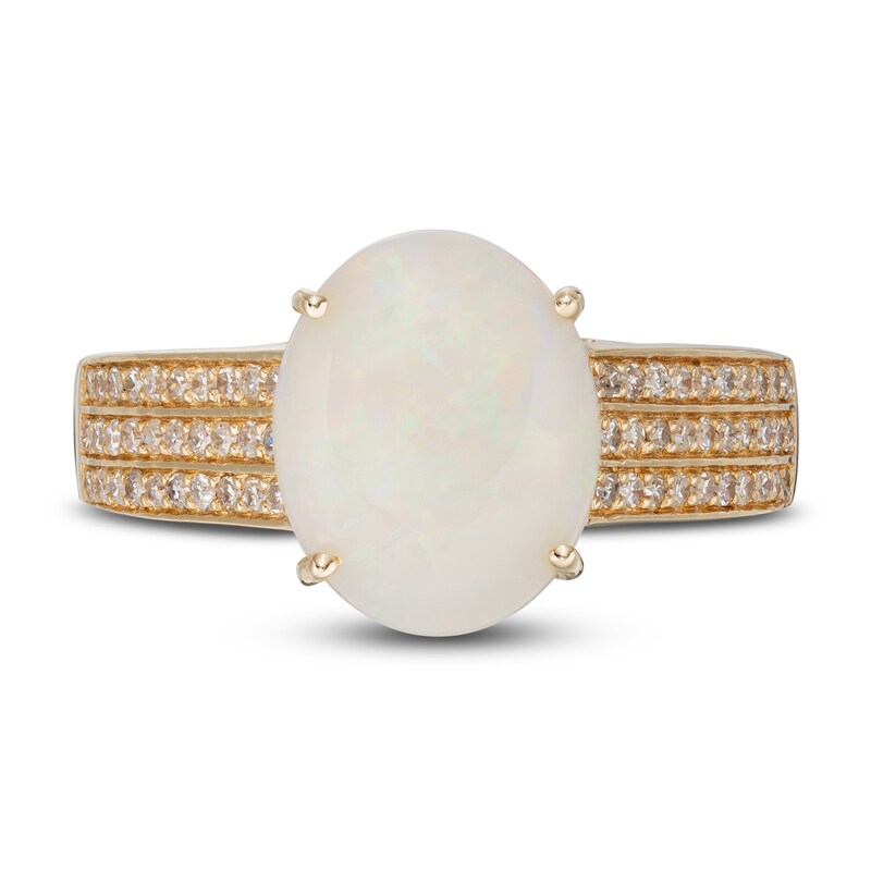Main Image 3 of LALI Jewels Natural Opal Engagement Ring 1/4 ct tw Diamonds 14K Yellow Gold