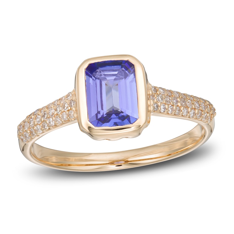 Main Image 1 of LALI Jewels Natural Tanzanite Engagement Ring 1/5 ct tw Diamonds 14K Yellow Gold