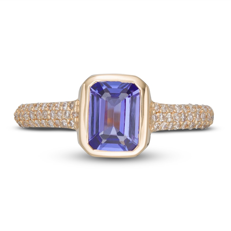 Main Image 3 of LALI Jewels Natural Tanzanite Engagement Ring 1/5 ct tw Diamonds 14K Yellow Gold