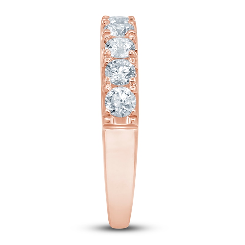 Main Image 3 of French Pave Diamond Anniversary Band 1 ct tw Round 14K Rose Gold