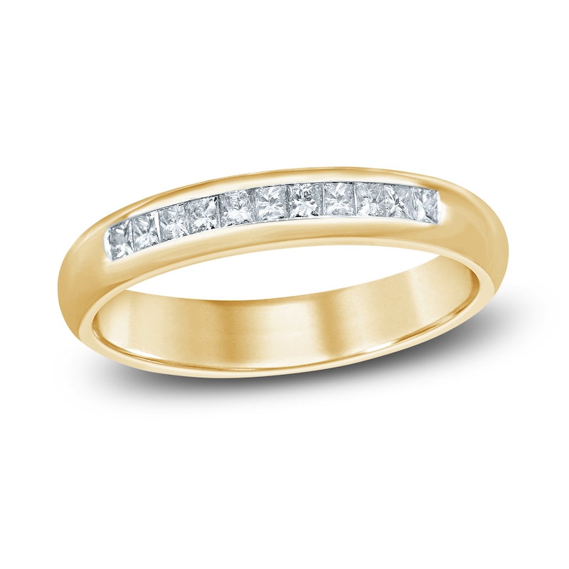 Main Image 1 of Diamond Wedding Band 1/4 ct tw Princess 14K Yellow Gold