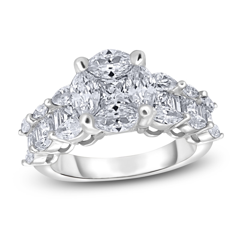 Main Image 1 of Diamond Engagement Ring 2-3/8 ct tw Princess/Marquise/Baguette 14K White Gold