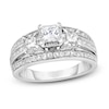 Thumbnail Image 1 of Diamond Engagement Ring 1-1/4 ct tw Princess/Baguette/ Round 14K White Gold