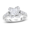 Thumbnail Image 1 of Diamond Engagement Ring 1-1/2 ct tw Cushion/Round/Baguette 14K White Gold