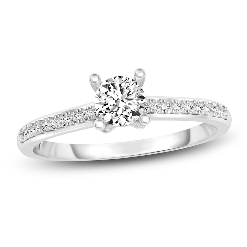 Main Image 1 of Diamond Engagement Ring 3/8 ct tw Round 14K White Gold