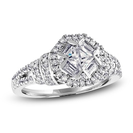 Diamond Engagement Ring 1 ct tw Baguette/Princess 14K White Gold