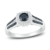 Thumbnail Image 1 of Black Diamond Engagement Ring 3/4 ct tw Round 10K White Gold