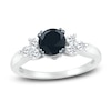 Thumbnail Image 1 of Black Diamond Engagement Ring 1-1/4 ct tw Round 10K White Gold
