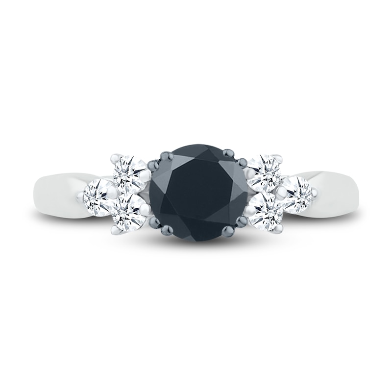 Black Diamond Ring 1-1/4 Carats tw 10K White Gold