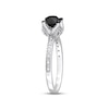 Thumbnail Image 2 of Black Diamond Engagement Ring 1 ct tw Round 14K White Gold