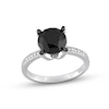 Thumbnail Image 1 of Black Diamond Engagement Ring 3 ct tw Round 14K White Gold