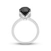 Thumbnail Image 3 of Black Diamond Engagement Ring 3 ct tw Round 14K White Gold