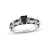 Thumbnail Image 1 of Black Diamond Engagement Ring 3/4 ct tw Round 10K White Gold