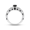 Thumbnail Image 3 of Black Diamond Engagement Ring 3/4 ct tw Round 10K White Gold