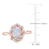 Thumbnail Image 4 of Natural Blue Opal Engagement Ring 1/10 ct tw Diamonds 10K Rose Gold