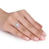 Thumbnail Image 5 of Natural Blue Opal Engagement Ring 1/10 ct tw Diamonds 10K Rose Gold