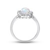 Thumbnail Image 3 of Lab-Created Opal Engagement Ring 1/10 ct tw Round 10K White Gold