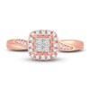 Thumbnail Image 3 of Diamond Halo Ring 3/8 ct tw Princess/Round 14K Rose Gold
