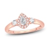 Thumbnail Image 1 of Diamond Halo Ring 3/8 ct tw Pear/Round 14K Rose Gold