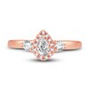 Thumbnail Image 3 of Diamond Halo Ring 3/8 ct tw Pear/Round 14K Rose Gold
