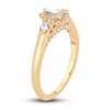 Thumbnail Image 1 of Diamond Halo Ring 3/8 ct tw Pear/Round 14K Yellow Gold