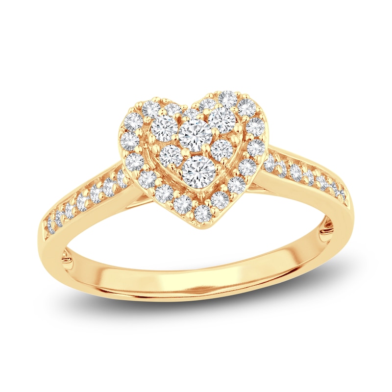 Main Image 1 of Diamond Heart Ring 3/8 ct tw Round 14K Yellow Gold