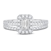 Thumbnail Image 3 of Diamond Bridal Set 1 ct tw Emerald/Round 14K White Gold