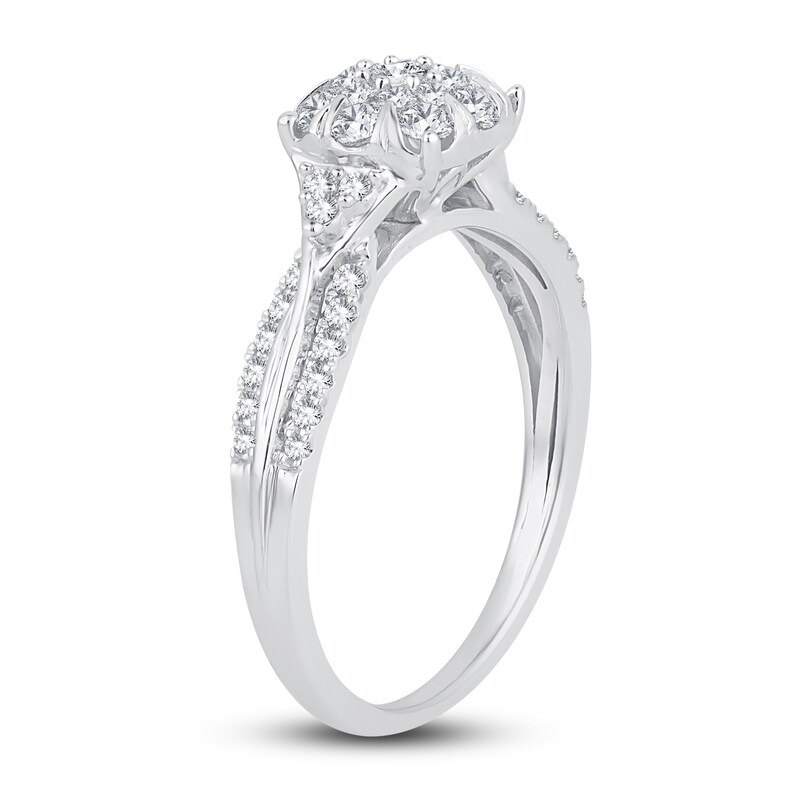 Diamond Engagement Ring 1/2 ct tw Round 14K White Gold