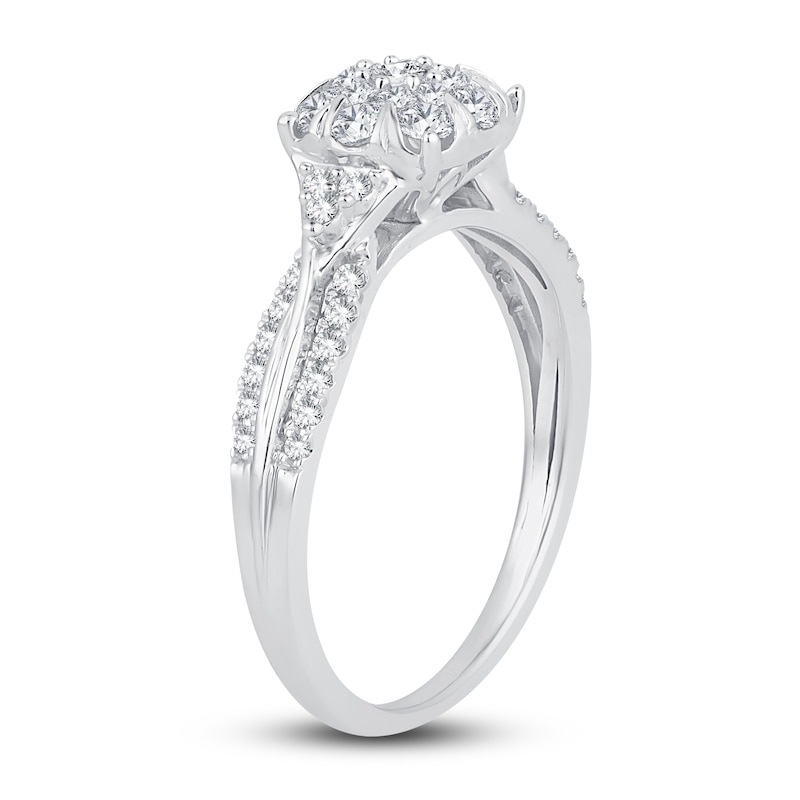 Main Image 2 of Diamond Engagement Ring 1/2 ct tw Round 14K White Gold