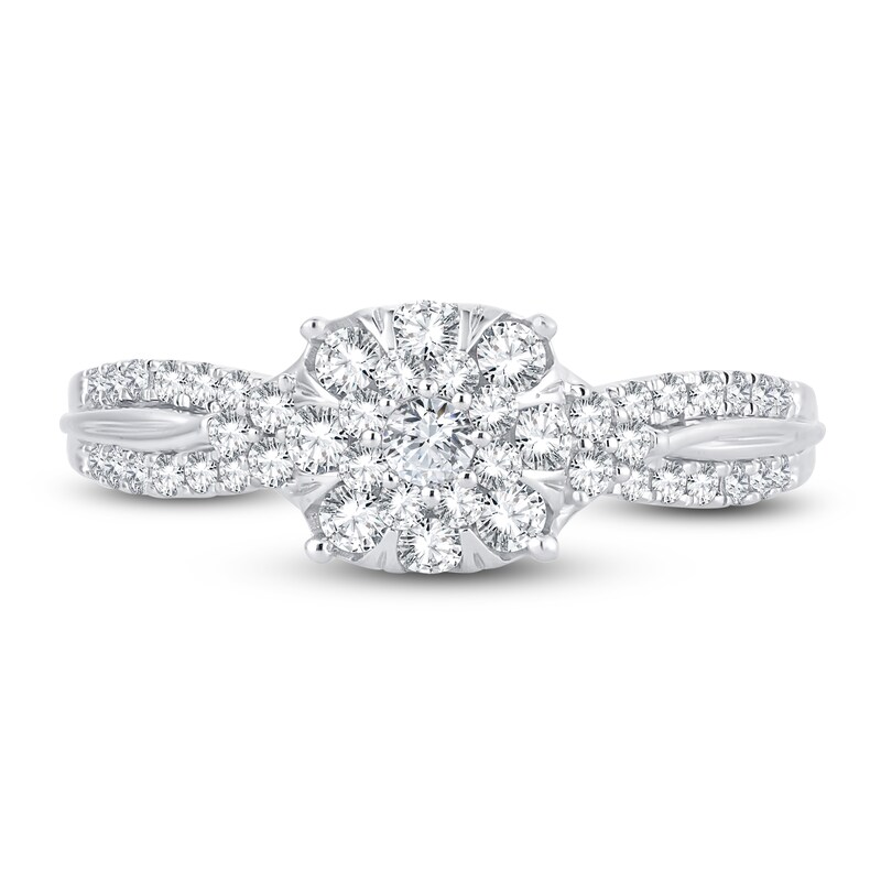 Diamond Engagement Ring 1/2 ct tw Round 14K White Gold