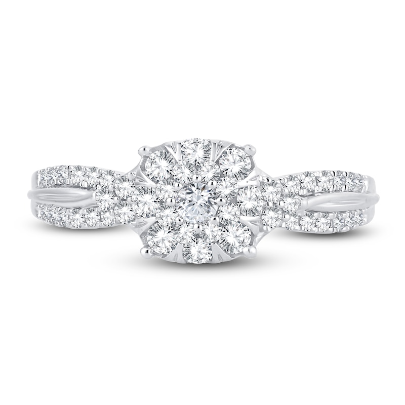 Main Image 3 of Diamond Engagement Ring 1/2 ct tw Round 14K White Gold